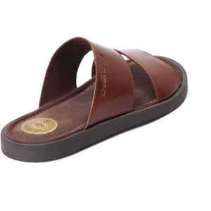 Base London Maven Leren Heren Sandalen In Gebrand Bruin