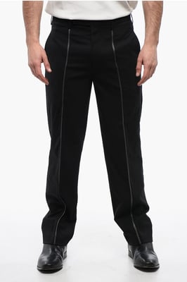 Slim Fit Chino-broek van wolmix TAPE in zwart