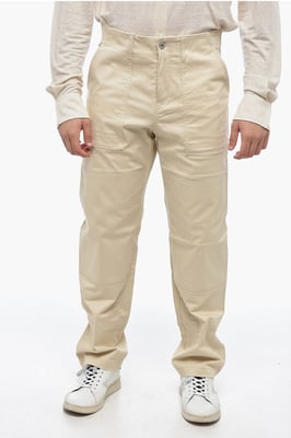 Katoenen CROSS Chino-broek in beige