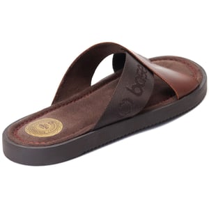 Base London Webb Leren Heren Sandalen In Gebrand Bruin