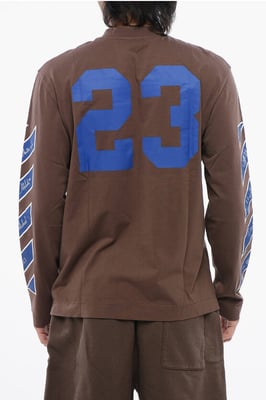 Bedrukt RAIN DRUM T-shirt met lange mouwen in bruin