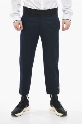 Slim Fit TOM-broek met contrasterende randen en enkelknopen in blauw