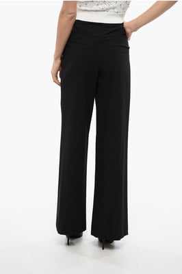 Rechte DRUMMOND-broek met plooien in zwart
