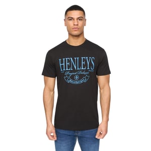 Henleys Heren Henbank T-Shirt (Zwart)