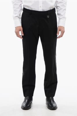 Wollen AKULIN-broek met strass-steentjes aan de zijkanten in zwart