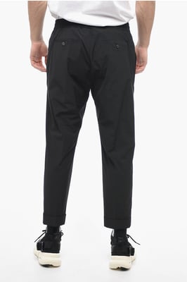 Nylon REM-broek met elastische tailleband in zwart