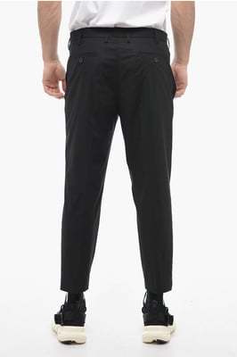 JAMIE-broek met normale taille en slanke pasvorm in zwart