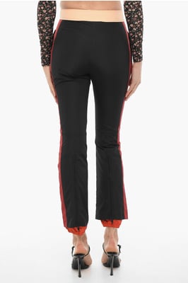 Nylon broek met enkelrits in zwart