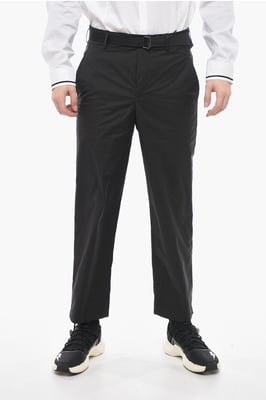 Losse ANDO-broek met industriële riem in zwart