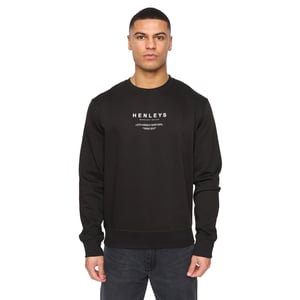 Henleys Heren Henstack Ronde Hals Sweatshirt (Zwart)