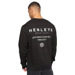 Henleys Heren Henstack Ronde Hals Sweatshirt (Zwart)