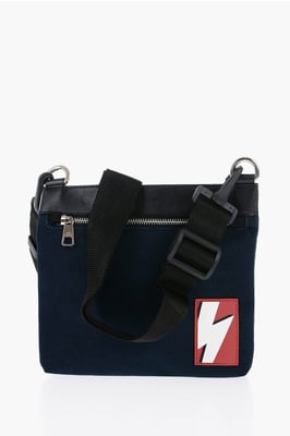 Nylon Sacoche met afneembare schouderband in blauw