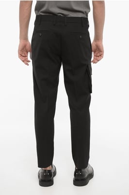 Skinny cargobroek met normale taille in zwart