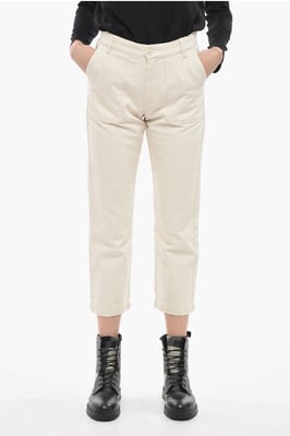 Cropped rechte jeans in wit