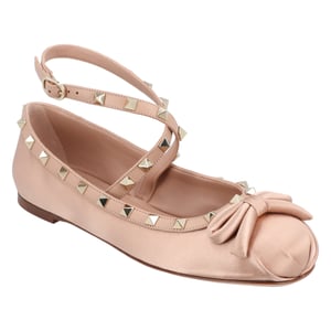 Valentino Rockstud Satijnen Ballerina's Nude