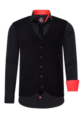 Driedelig pak met overhemd, vest en stropdas