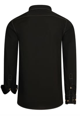 Slim fit overhemd met lange mouwen en contrasterende stiksels