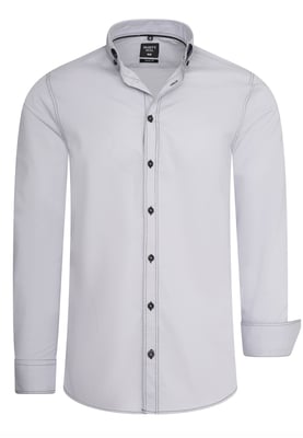 Slim fit overhemd met lange mouwen en contrasterende stiksels