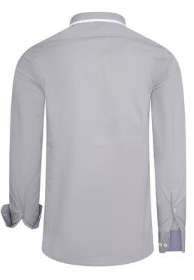 Stretch casual overhemd met dubbele kraag
