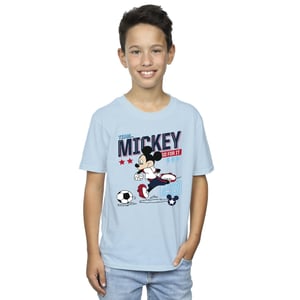 Disney Jongens Mickey Mouse Team Mickey Voetbal T-shirt (Babyblauw)
