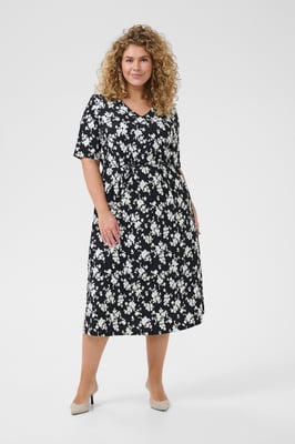 Jersey jurk Regular fit black white