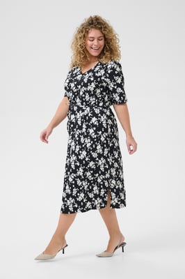 Jersey jurk Regular fit black white