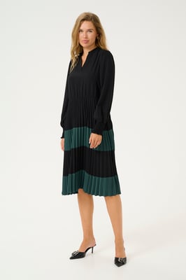 Jurk Feminine black green