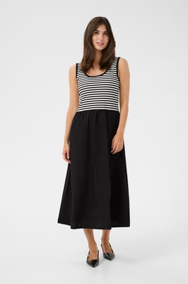 Jurk Fitted black white