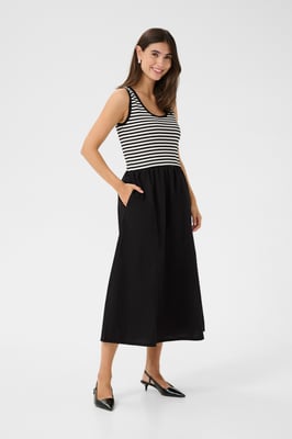 Jurk Fitted black white