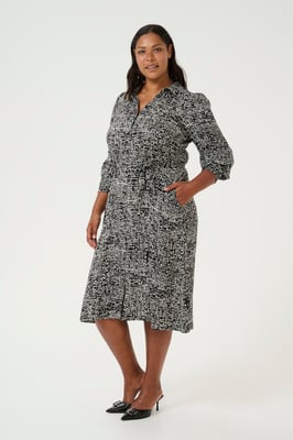 Jurk Regular fit black white