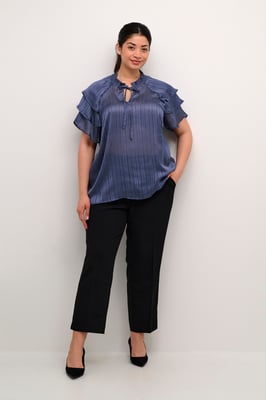 Blouse met korte mouwen Regular fit Blue Indigo