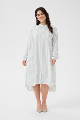 Jurk Loose fit Chalk/Soft Chambray Stripe white blue
