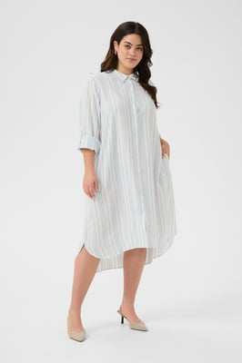 Jurk Loose fit Chalk/Soft Chambray Stripe white blue