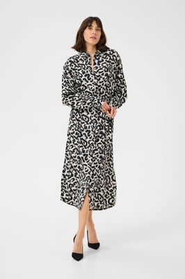 Jurk Baggy fit White/Black Leopard white black