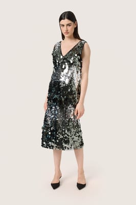 Jersey jurk Straight fit Silver Zig Zag silver