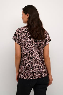 T-shirt Regular fit Black/brown Leo Print leopard