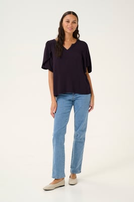 Blouse met korte mouwen Loose fit Dawn Purple