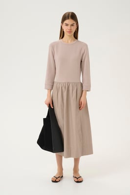 Jersey jurk Relaxed fit Clay beige