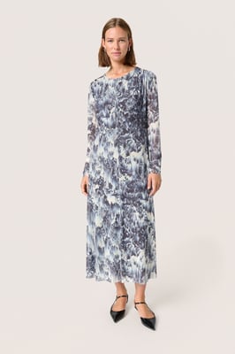 Jersey jurk A-shape Dark Navy Landscape Print multicolour