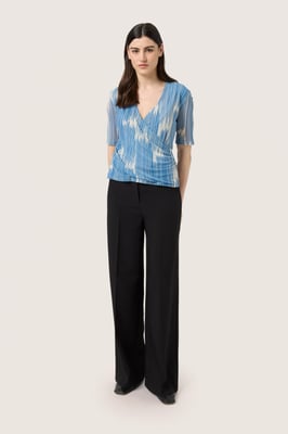 Blouse met lange mouwen Feminine Blue Scattered Print blue white