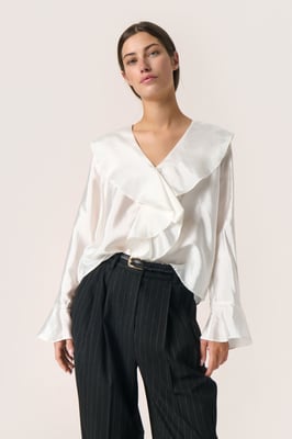 Blouse met lange mouwen Loose fit Whisper White
