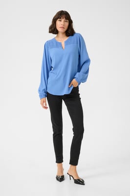 Blouse met lange mouwen Regular fit Ebb and Flow blue