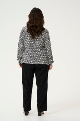 Blouse met lange mouwen Regular fit Black/Moonstruck Retro Print black darkgrey