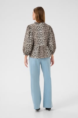 Blouse met lange mouwen Feminine Ulrike print - Simply taupe grey