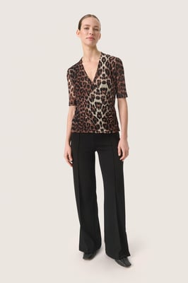 Blouse met lange mouwen Feminine Leopard Pattern leopard
