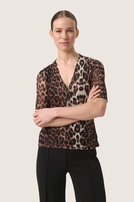 Blouse met lange mouwen Feminine Leopard Pattern leopard