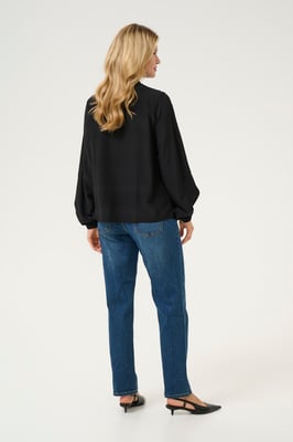 Blouse met lange mouwen Relaxed fit Blac