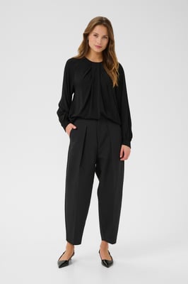 Blouse met lange mouwen Regular fit Blac