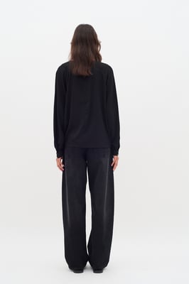 Blouse met lange mouwen Regular fit Blac