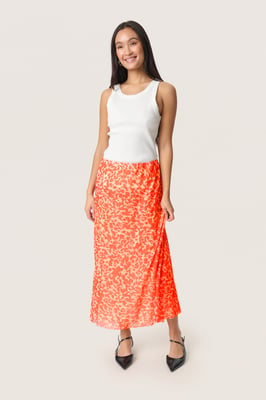 Rok A-shape Tangerine Tango Leaf orange